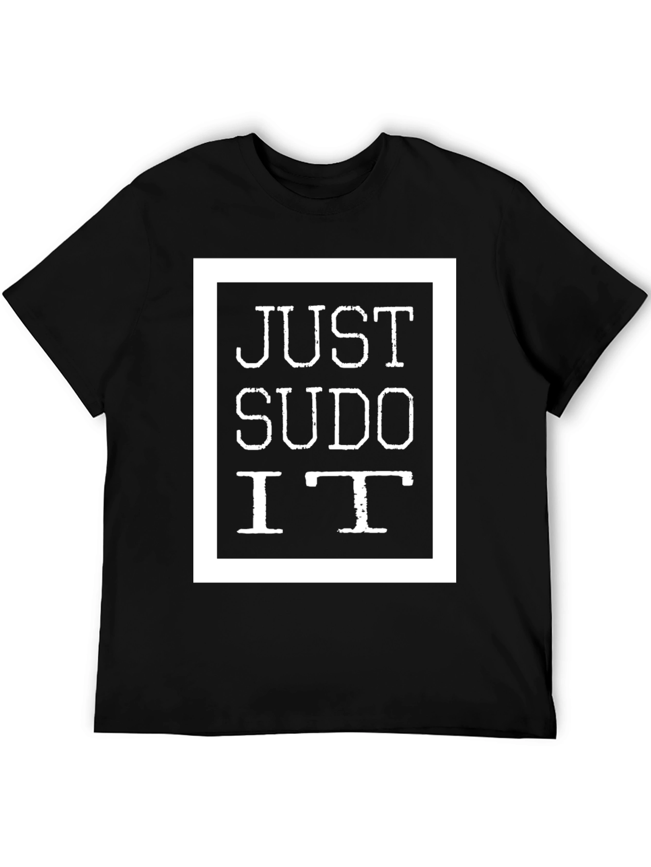 Camiseta Negra Just Sudo It - Informática
