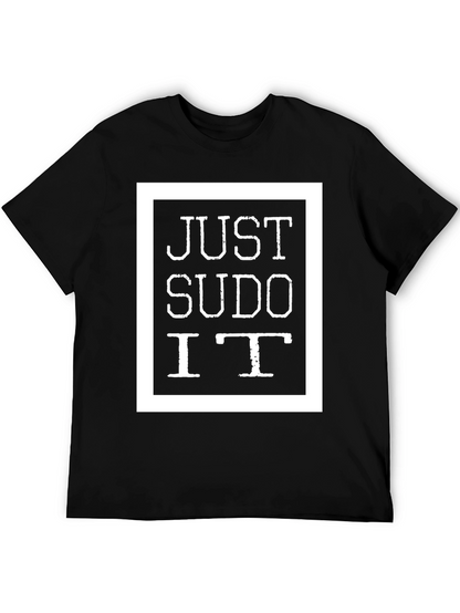 Camiseta Negra Just Sudo It - Informática