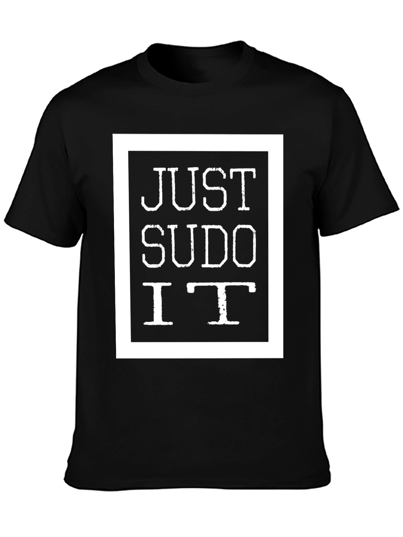 Camiseta Negra Just Sudo It - Informática
