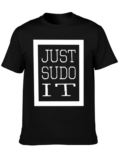 Camiseta Negra Just Sudo It - Informática