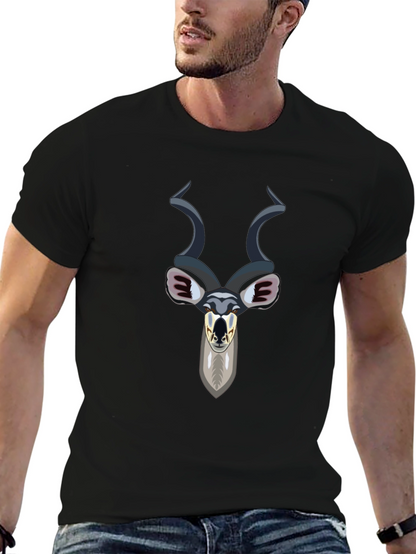 Camiseta Negra con Diseño de Antílope Kudu