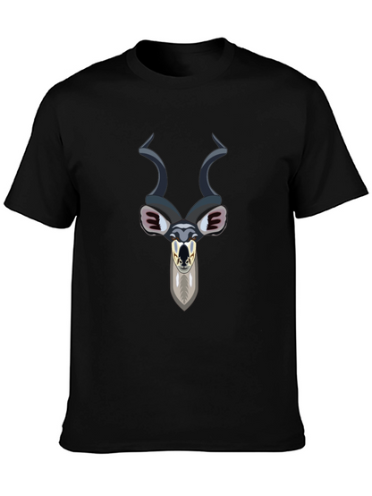 Camiseta Negra con Diseño de Antílope Kudu