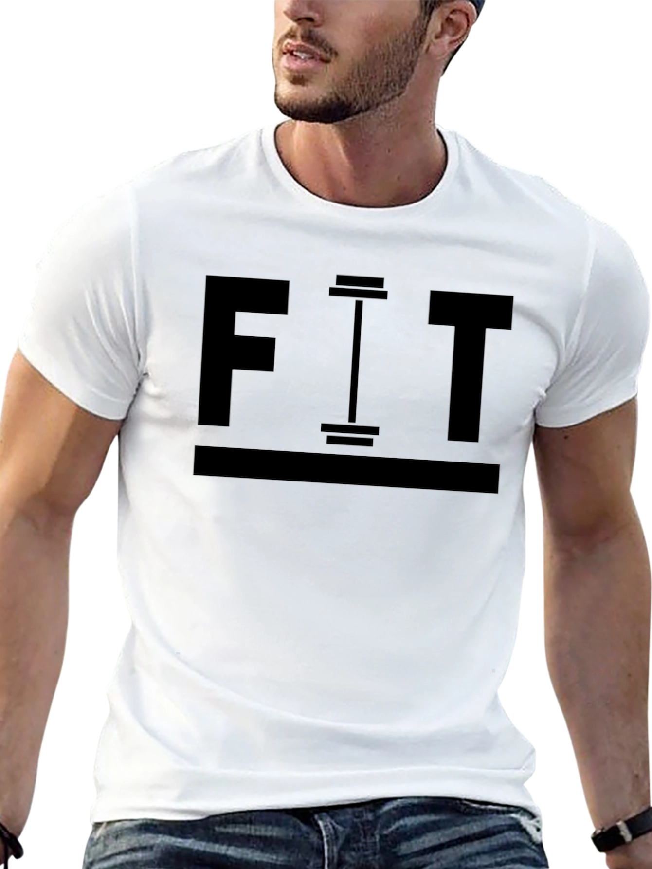 Camiseta Negra Hombre FIT Gimnasio