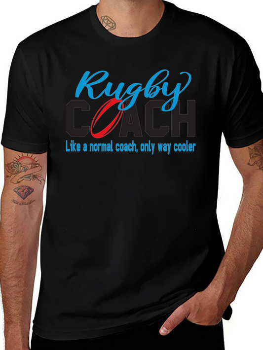 Camiseta Negra Rugby Coach - Estilo Único