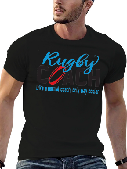 Camiseta Negra Rugby Coach - Estilo Único
