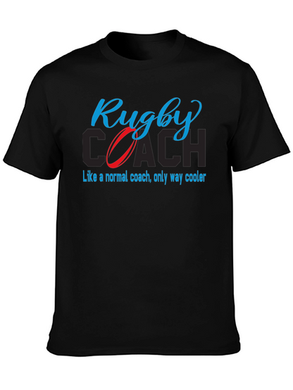 Camiseta Negra Rugby Coach - Estilo Único