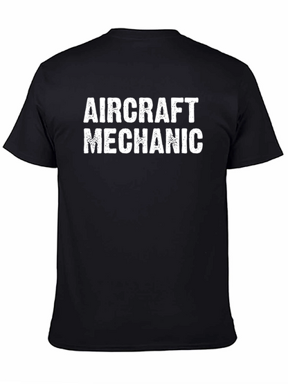 Camiseta Negra Aircraft Mechanic para Hombre
