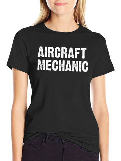 Camiseta Negra Aircraft Mechanic para Hombre
