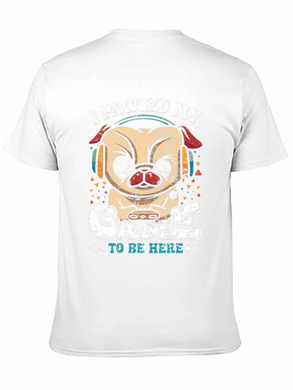 Camiseta Negra con Diseño de Pug Gamer