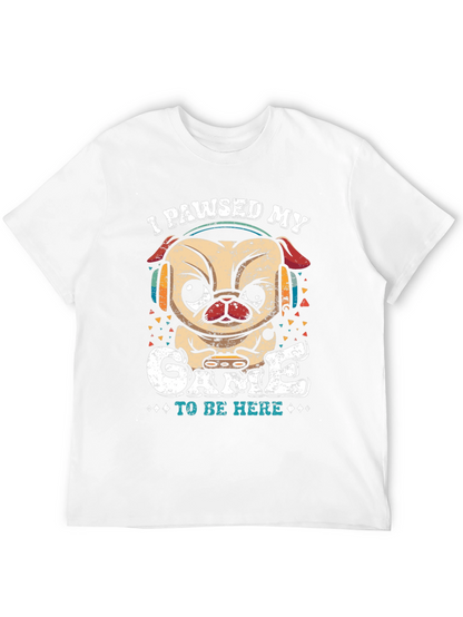 Camiseta Negra con Diseño de Pug Gamer