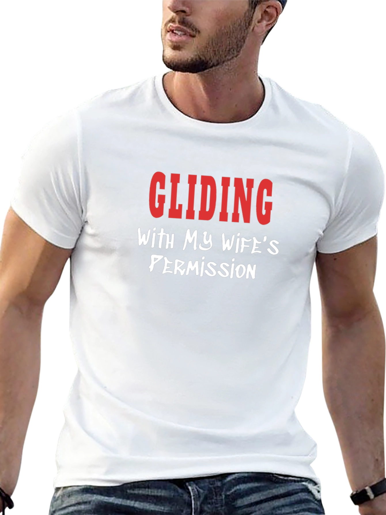 Camiseta Hombre - Deslizándose con permiso de mi esposa