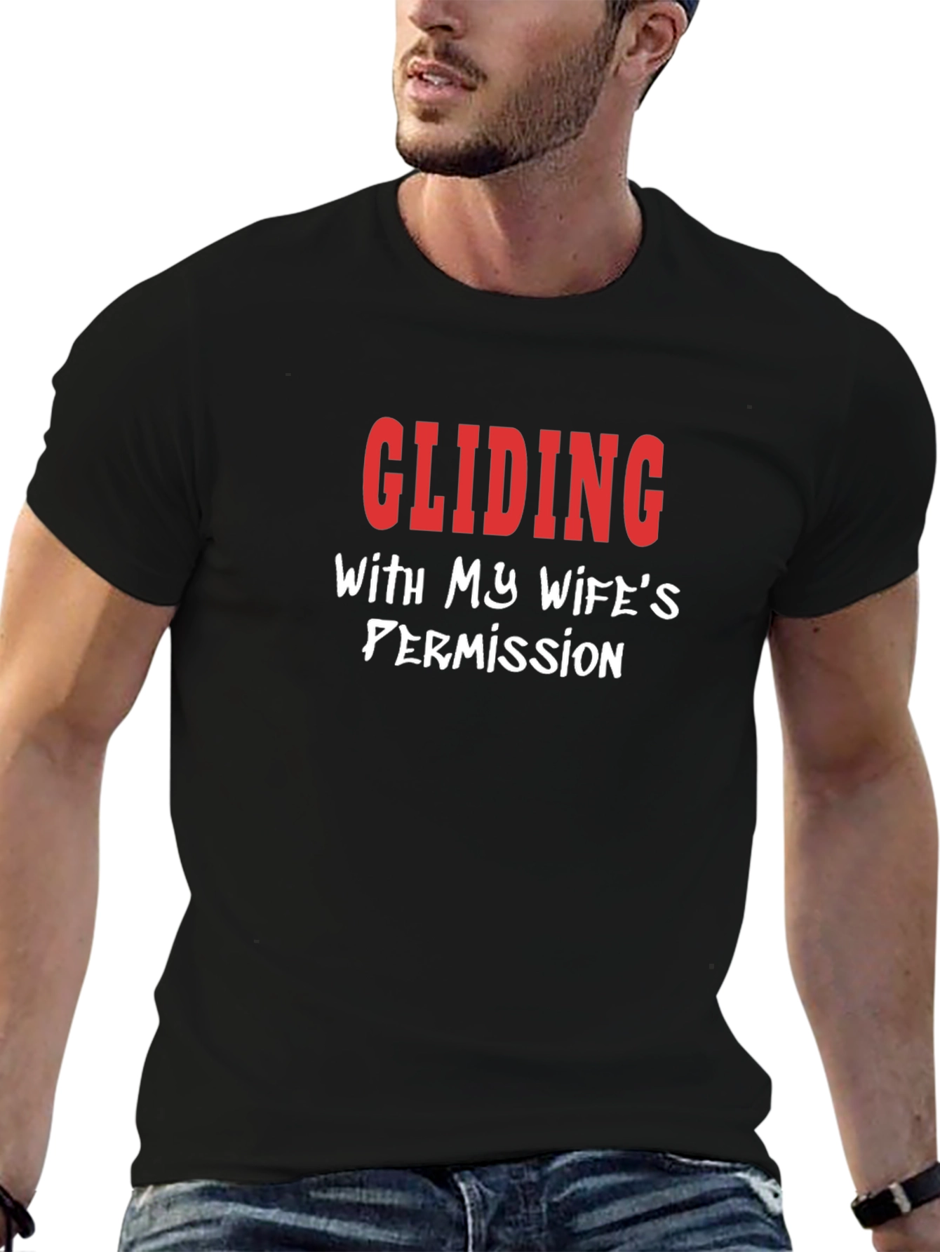 Camiseta Hombre - Deslizándose con permiso de mi esposa