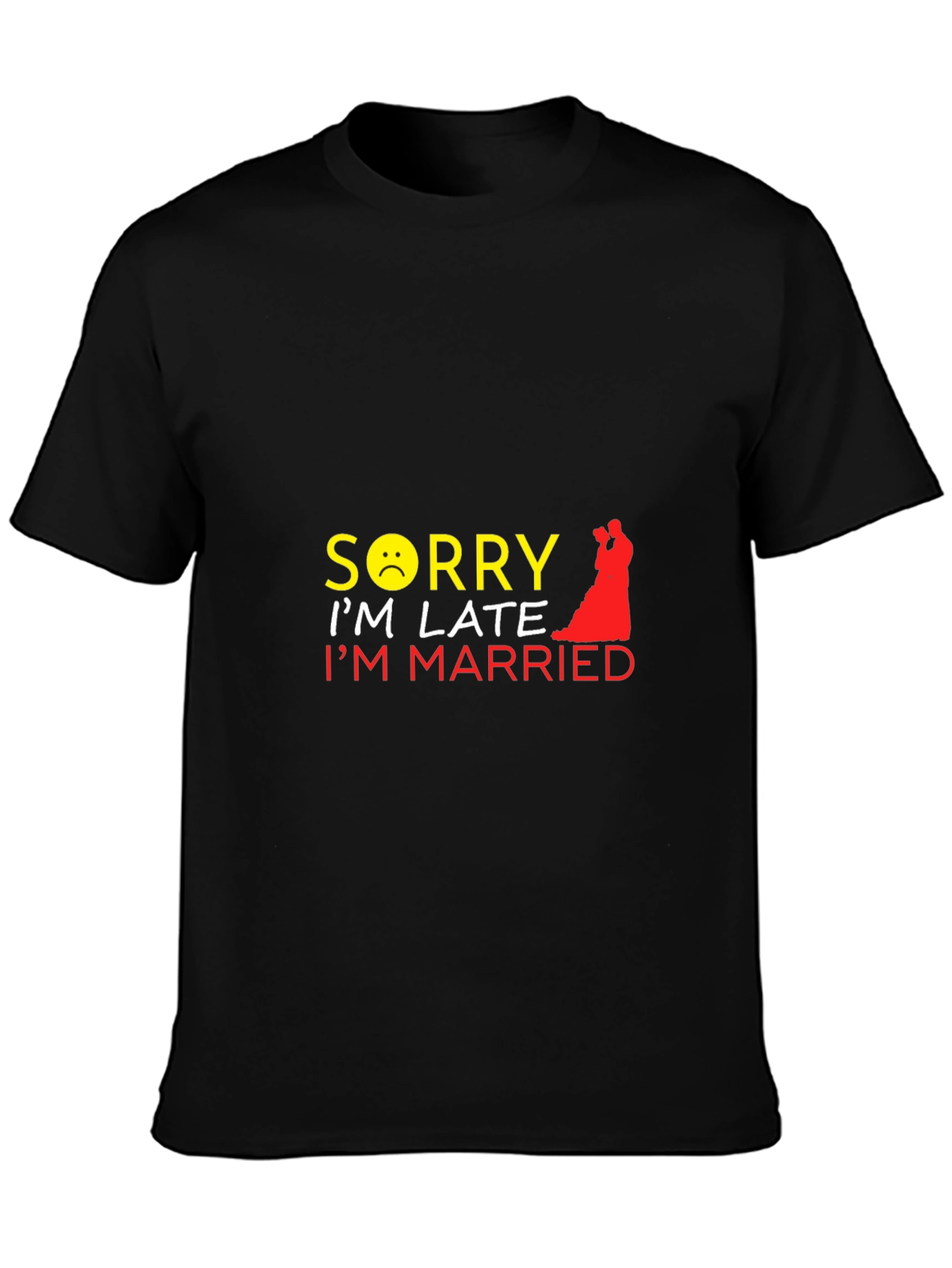 Camiseta Negra Sorry Im Late Im Married