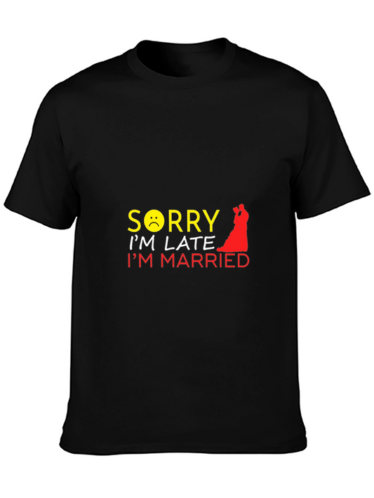 Camiseta Negra Sorry Im Late Im Married
