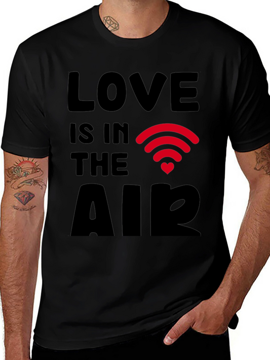 Camiseta Negra: El Amor Está En El Aire - WiFi Romántico