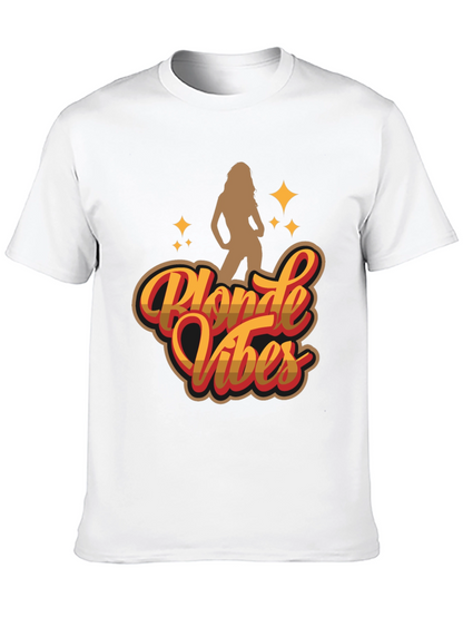 Camiseta Negra Blonde Vibes Estilo Retro