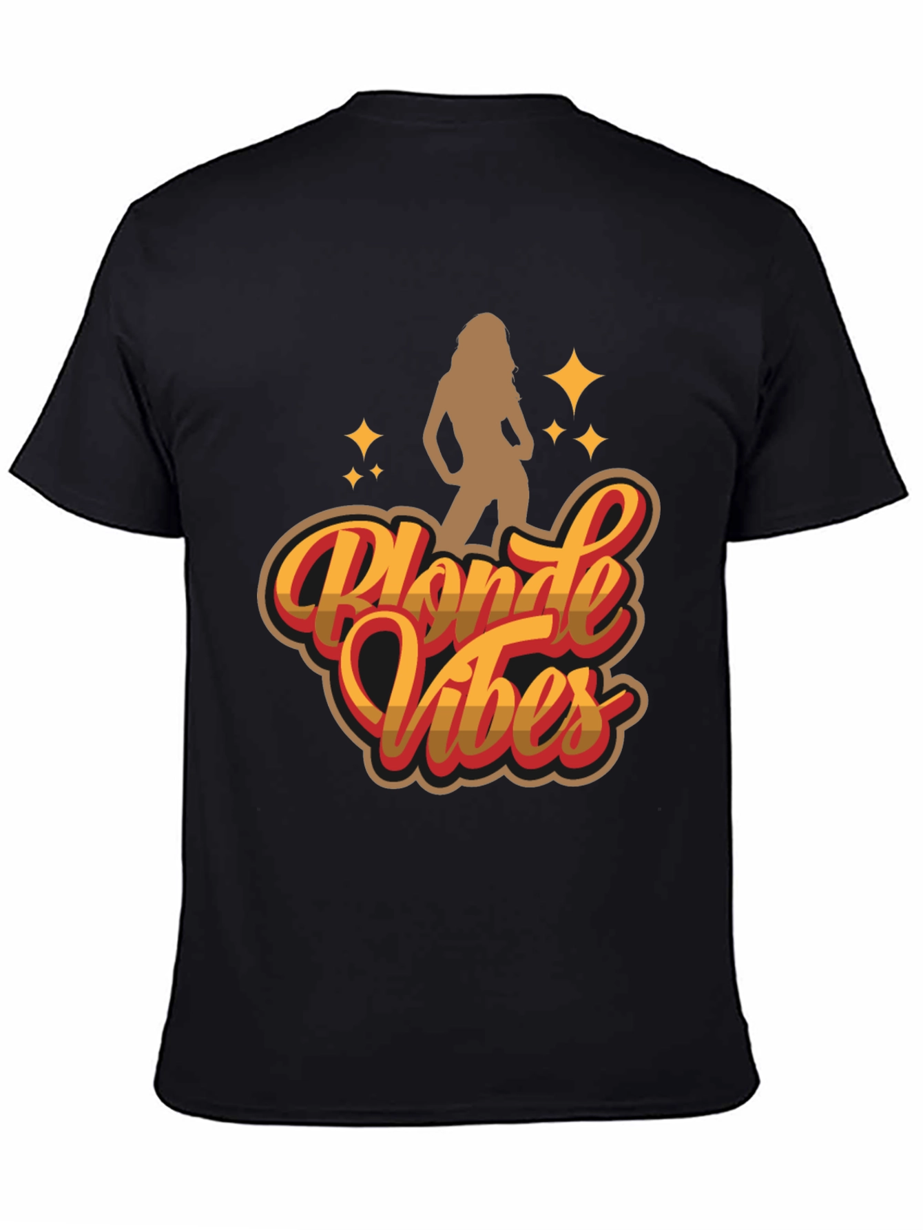 Camiseta Negra Blonde Vibes Estilo Retro