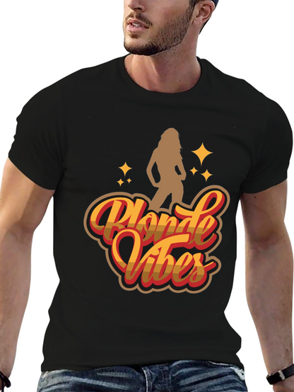 Camiseta Negra Blonde Vibes Estilo Retro