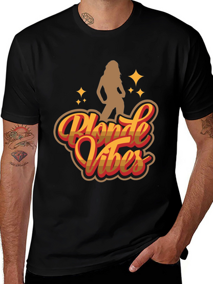 Camiseta Negra Blonde Vibes Estilo Retro