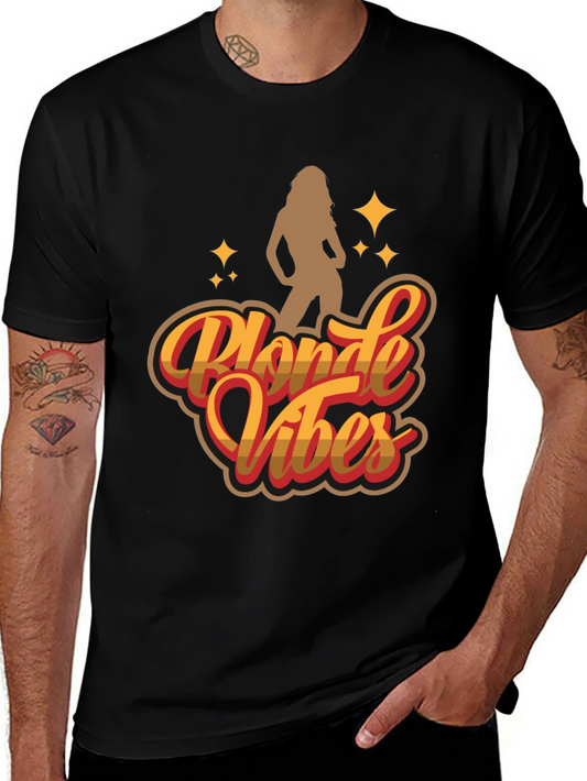 Camiseta Negra Blonde Vibes Estilo Retro