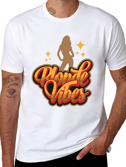 Camiseta Negra Blonde Vibes Estilo Retro