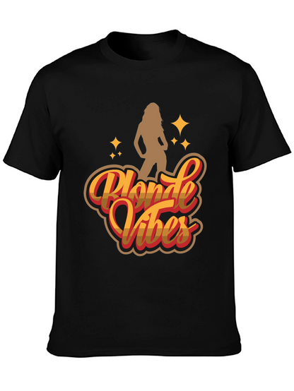 Camiseta Negra Blonde Vibes Estilo Retro