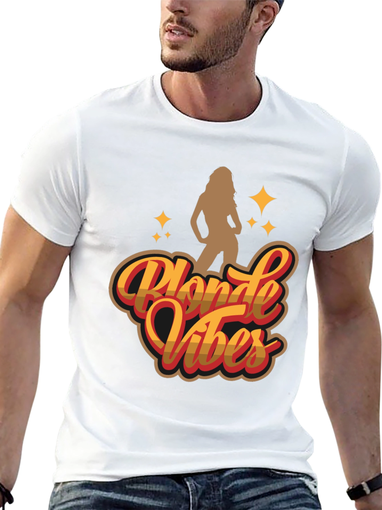 Camiseta Negra Blonde Vibes Estilo Retro