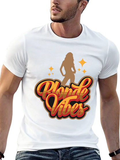 Camiseta Negra Blonde Vibes Estilo Retro