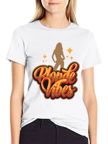 Camiseta Negra Blonde Vibes Estilo Retro