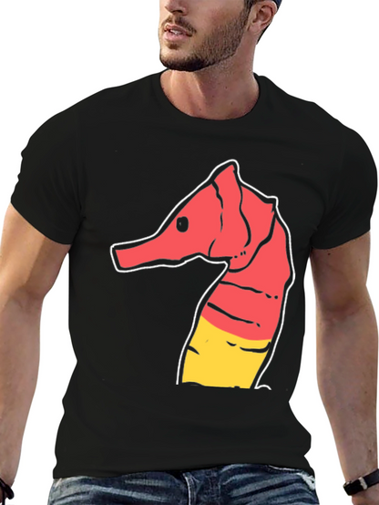 Camiseta Negra con Diseño de Hipocampo