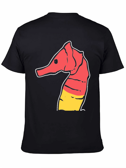 Camiseta Negra con Diseño de Hipocampo