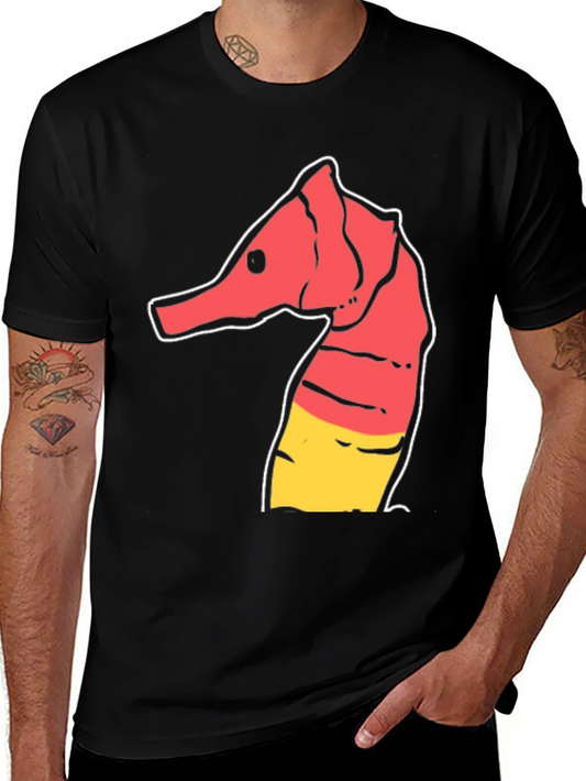 Camiseta Negra con Diseño de Hipocampo