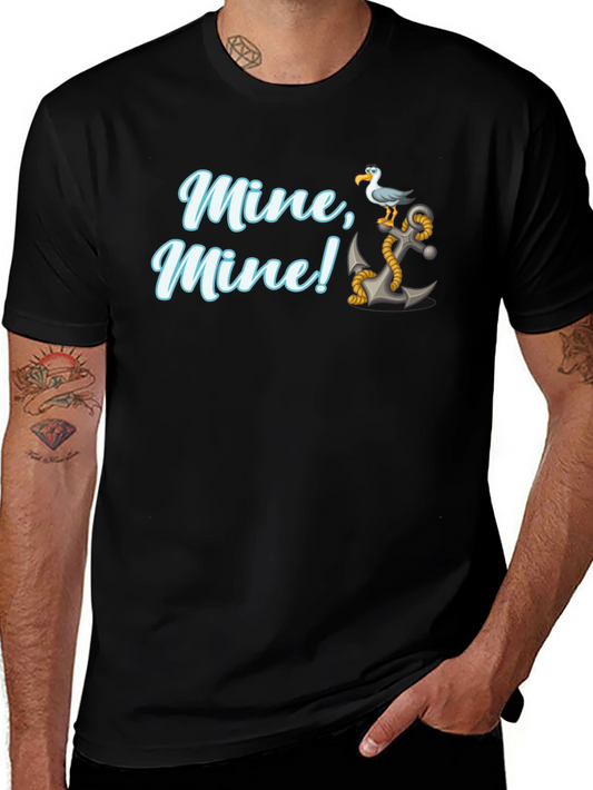 Camiseta Negra Mine Mine! con Ancla y Gaviota