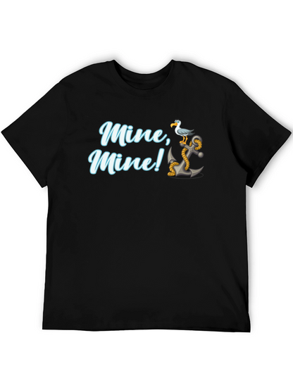 Camiseta Negra Mine Mine! con Ancla y Gaviota