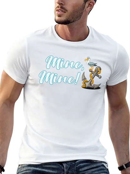 Camiseta Negra Mine Mine! con Ancla y Gaviota