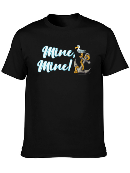 Camiseta Negra Mine Mine! con Ancla y Gaviota