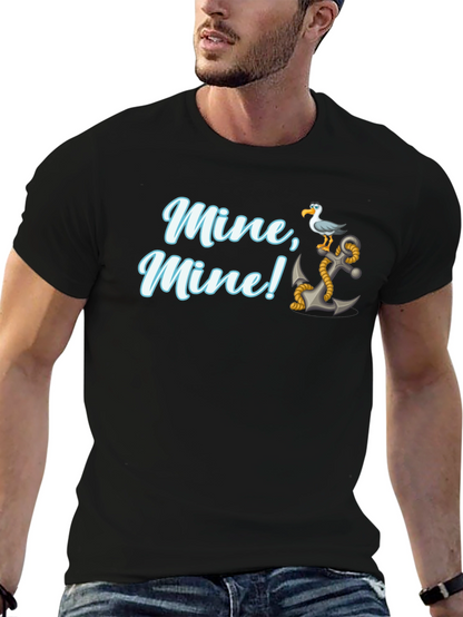 Camiseta Negra Mine Mine! con Ancla y Gaviota
