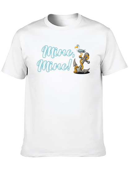 Camiseta Negra Mine Mine! con Ancla y Gaviota