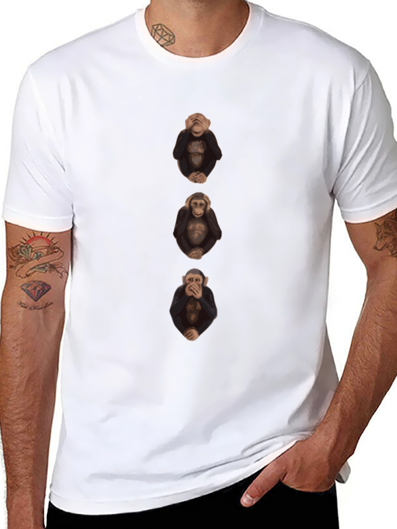 Camiseta Hombre Monos Sabios