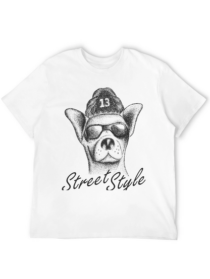 Camiseta Negra con Diseño de Perro Street Style