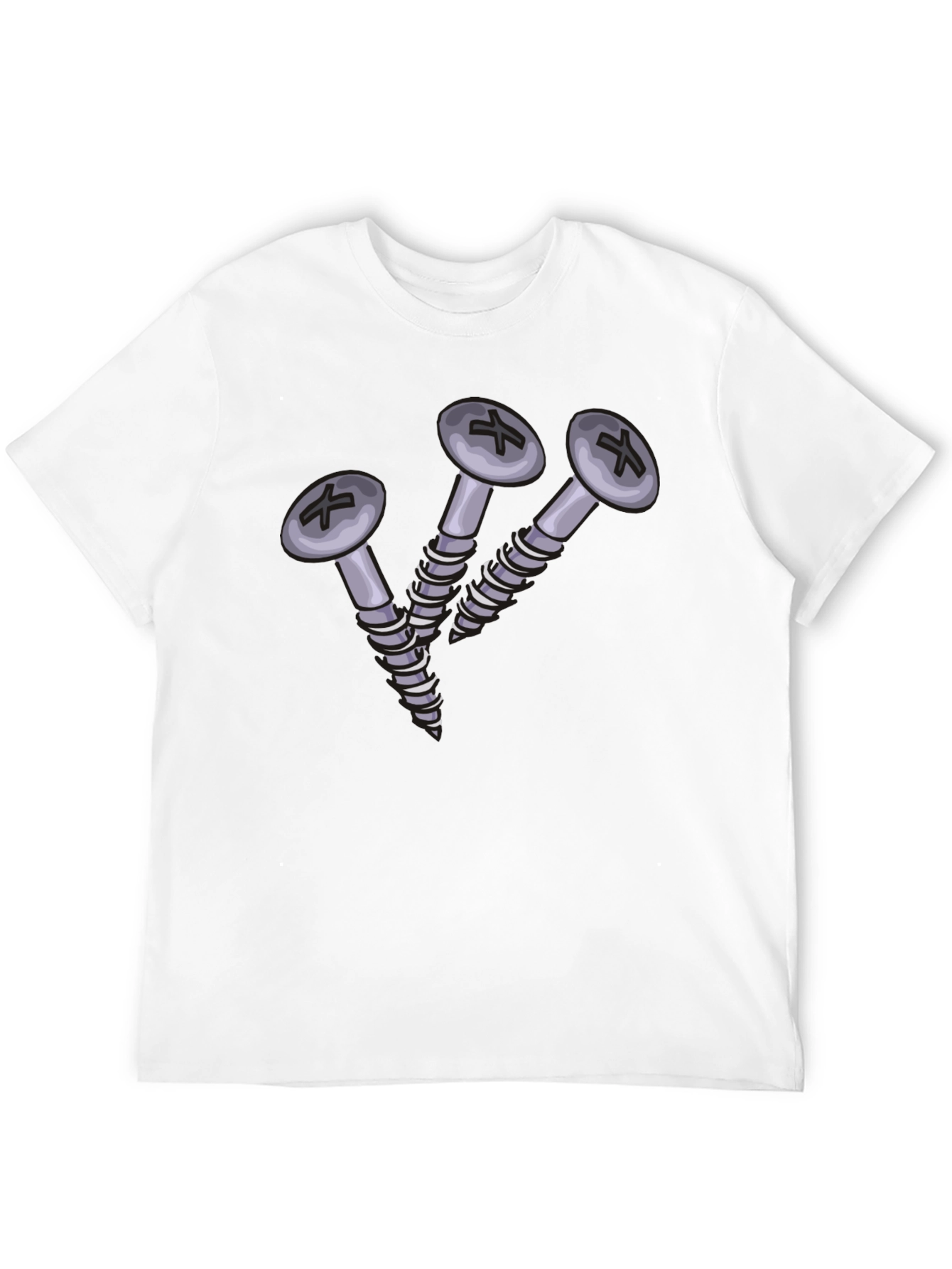 Camiseta Negra con Diseño de Tornillos