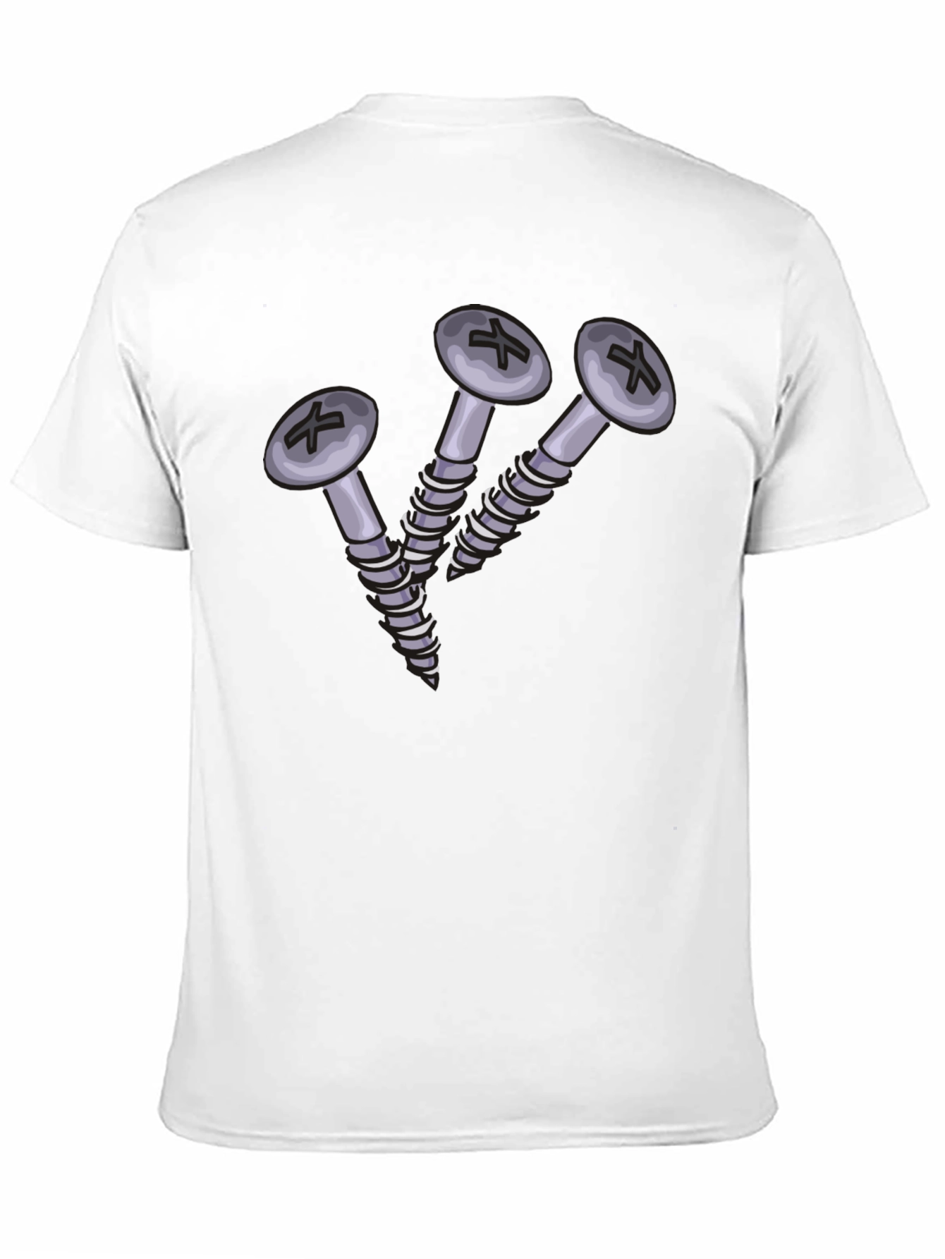 Camiseta Negra con Diseño de Tornillos