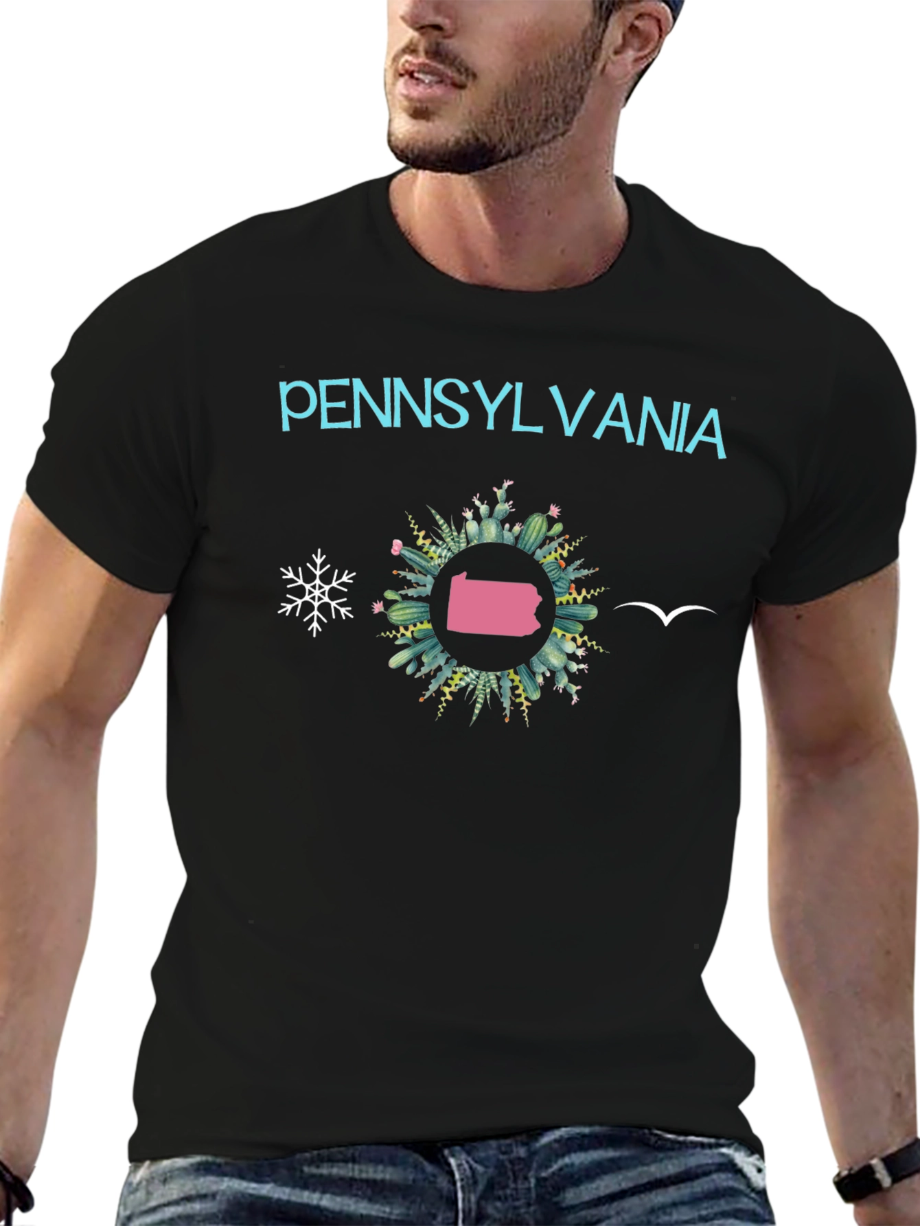 Camiseta Negra Pennsylvania - Diseño Original