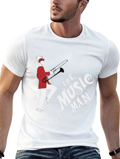 Camiseta Negra The Music Man con Diseño Gráfico Único