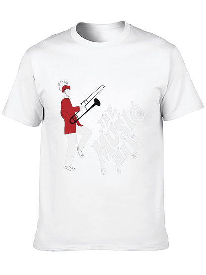 Camiseta Negra The Music Man con Diseño Gráfico Único