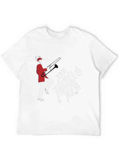 Camiseta Negra The Music Man con Diseño Gráfico Único