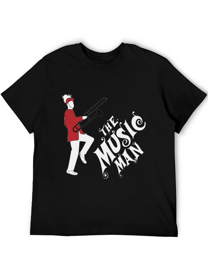 Camiseta Negra The Music Man con Diseño Gráfico Único