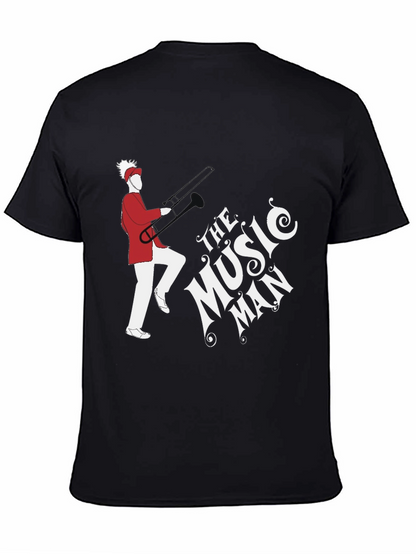 Camiseta Negra The Music Man con Diseño Gráfico Único