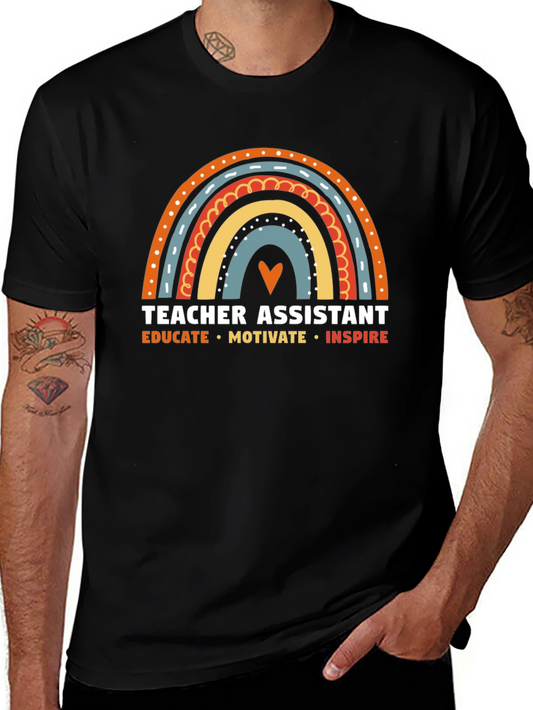 Camiseta Asistente de Profesor Arcoíris