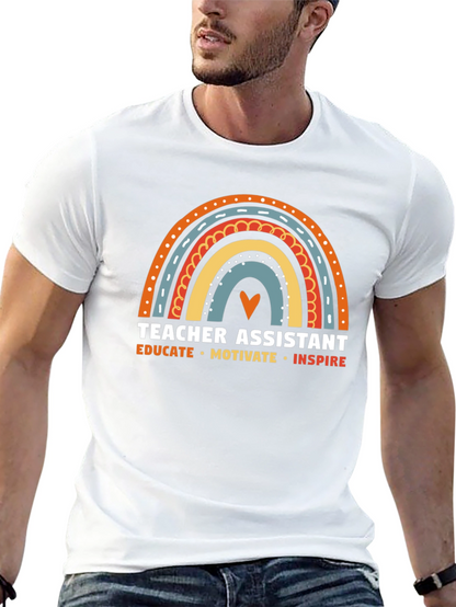 Camiseta Asistente de Profesor Arcoíris